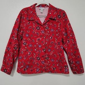 The Tog Shop Women's SZ L Red Button Up Lightweight Jacket / Blazer / Shacket